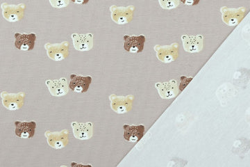 Jersey mit Bären, taupe, 0,5 m